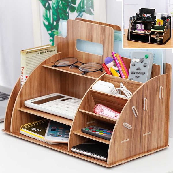 Porte-revues En Métal Maille Noir - Organiseur De Bureau 3 Compartiments Pour Documents, Lettres Et Magazines